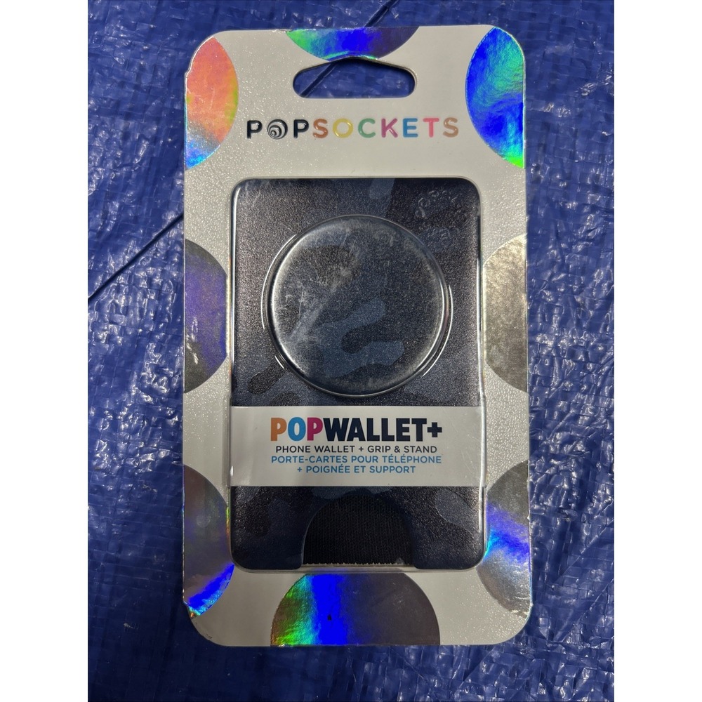 PopSockets Popwallet+ Plus Blue Camouflage Camo CC ID Holder PopSocket PopWallet